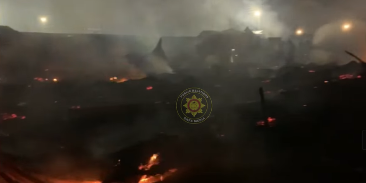 Devastating Fire Rips Through Madina Redco Flats, Claiming Life of a Nigerian