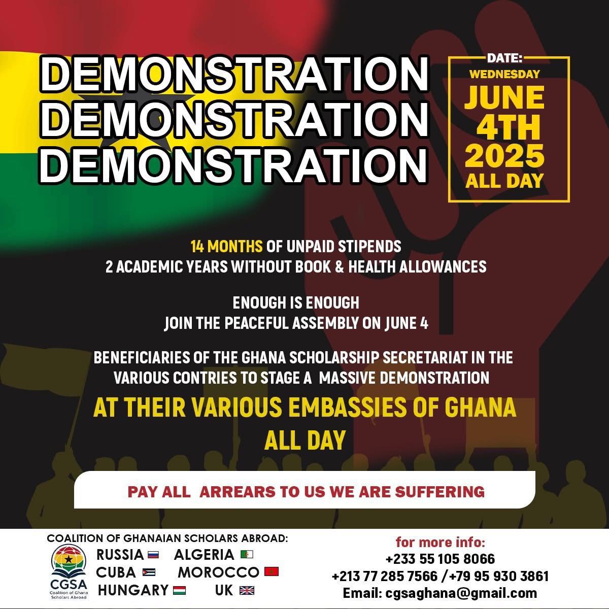 Ghanaian Scholars Abroad Plan Protest Over Unpaid Stipends and Allowances