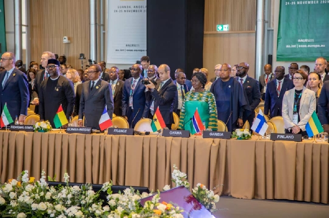Vice President Prof. Naana Jane Opoku-Agyemang Urges AU–EU Leaders to Unite Against Violent Extremism