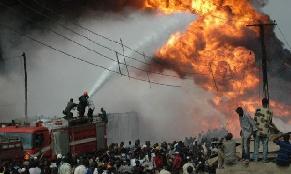 Artificial Rain and Chaos in Accra CBD as Fire Service Responds to Mass Breathing Difficulties
