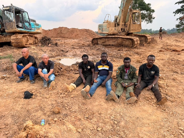 National Anti-Illegal Mining Taskforce Dismantles Multinational Syndicate in Mankraso, Arrests Three Chinese and Four Ghanaians