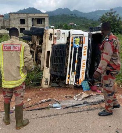 Two Injured in Gas Tanker Accident at Nkawkaw Apesika